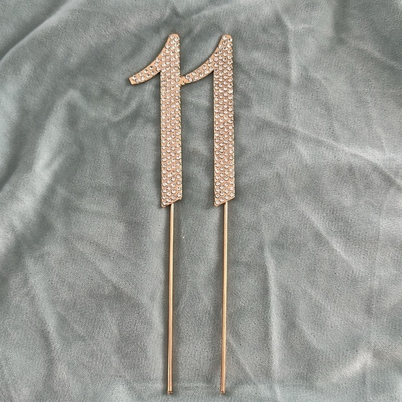 Gold Cake Topper with Rhinestones - Picture 5 of 7